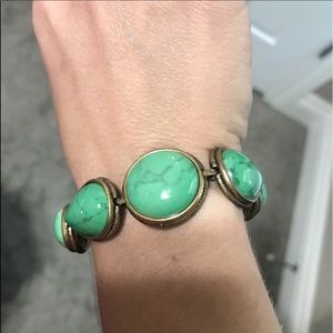 Turquoise/green and gold lucky brand bracelet